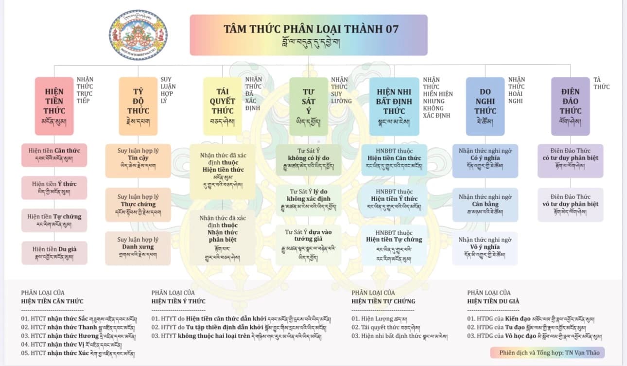 Tâm Thức được phân loại thành 7 loại Tâm Thức